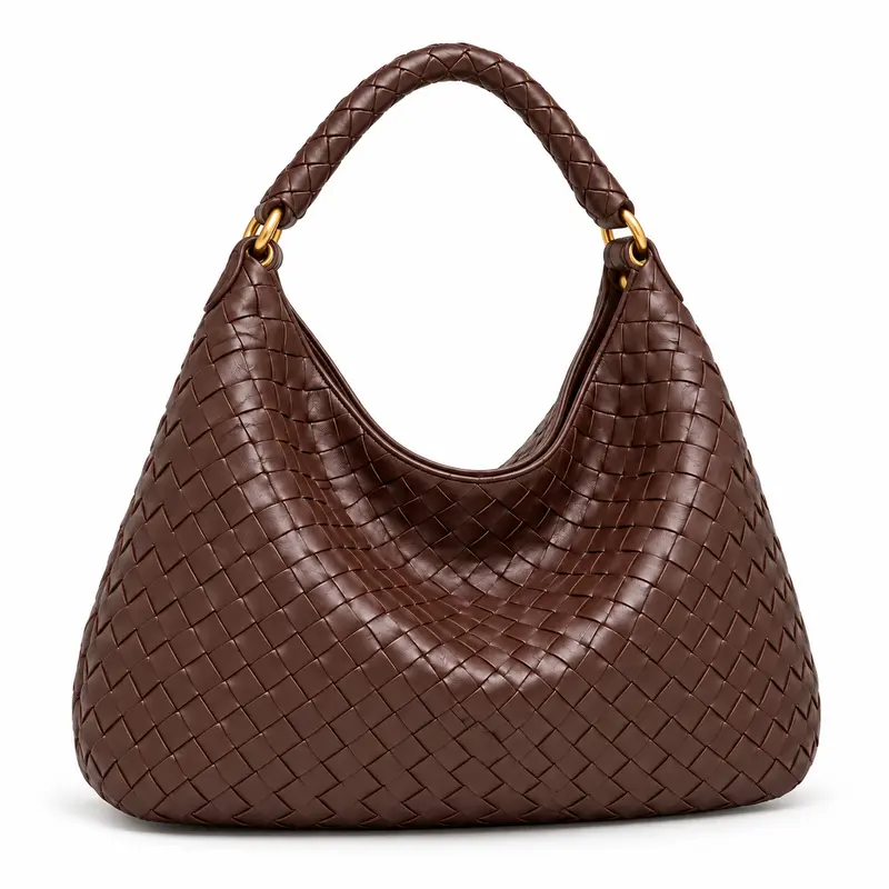 Espresso woven leather hobo bag