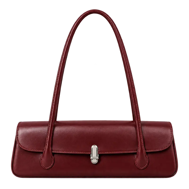 Oxblood double-strap shoulder bag